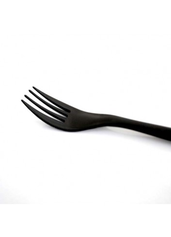 Black Hard Plastic Cutlery 12 Pair (12 Spoons 12 Forks)