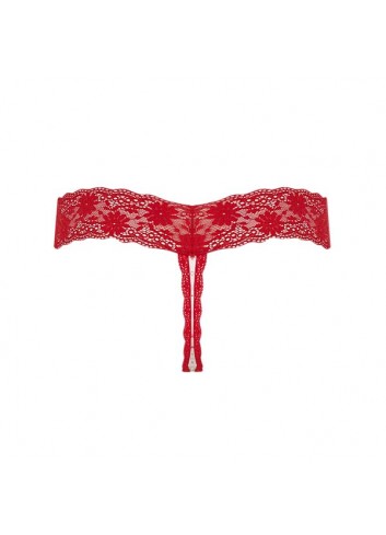 Red Lace Thong Panties - XL