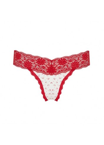 Red Lace Thong Panties - XL