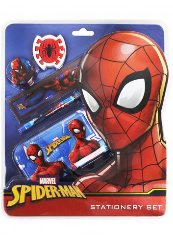 Spiderman Stationery Set Pencil, Ruler, Eraser, Sharpener, Pencil Holder