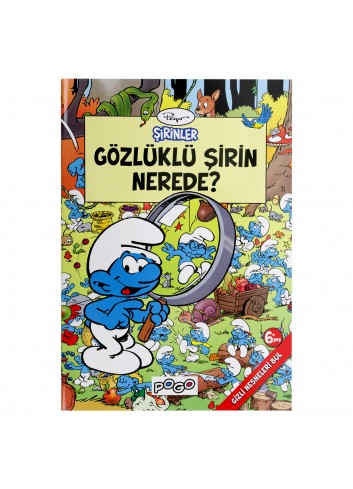 Where The Smurfs Smurf With Glasses Colorful Activity Book Find Hidden Objects - Large Size (Turkish Book)