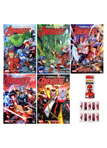 Marvel Action Avengers 1-5 Set (Çizgiroman) Spiderman Yarabandı Hediyeli